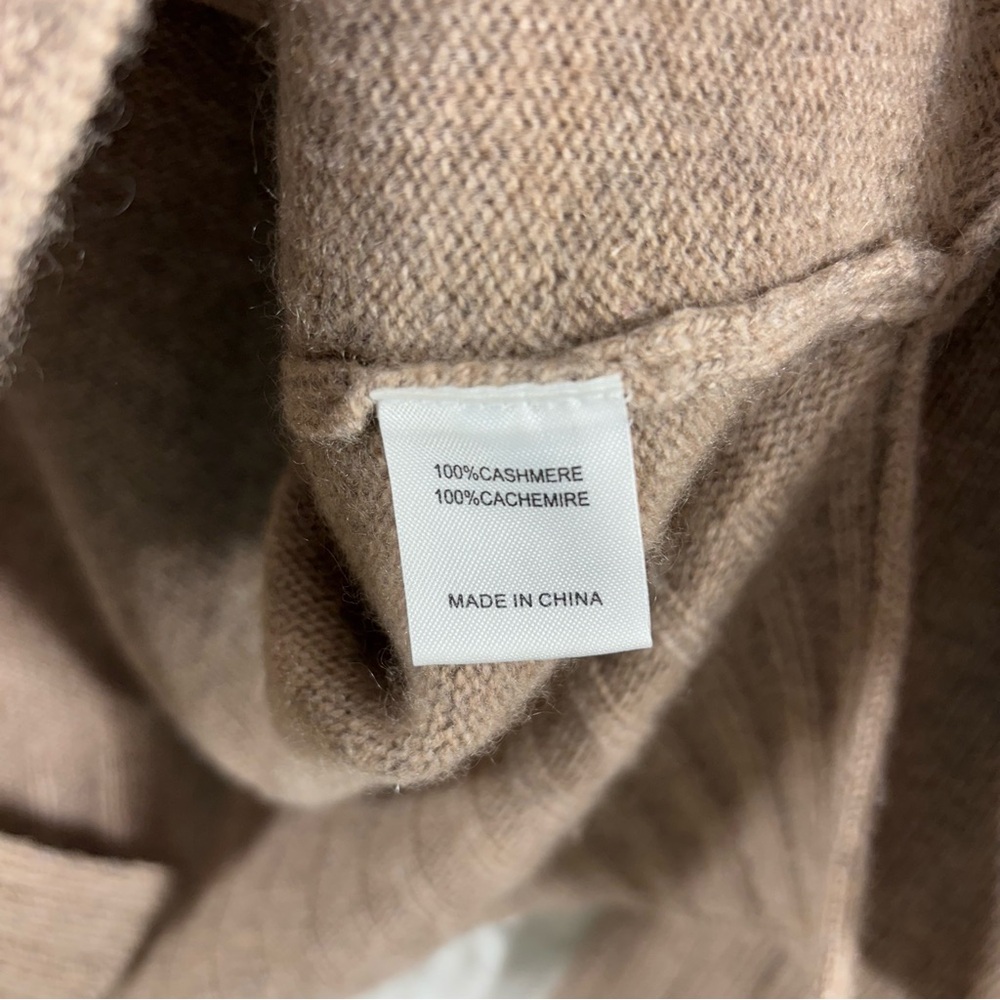 Brochu Walker The Jolie Fringe Turtleneck Cashmere Light Brown/Tan XS - Picture 6 of 6